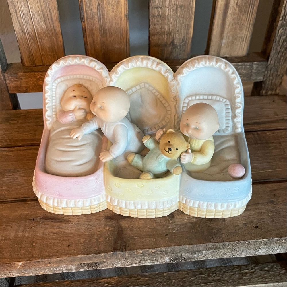 Vintage 1985 Porcelain Preemie Triplets - Xavier Roberts - Cabbage Patch Babies
